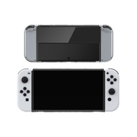 DOBE TPU Crystal Full Housing Shell Set pour console OLED, étui de protection couleur gris TNS-1133C