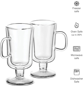 Mug à café en <span class=keywords><strong>verre</strong></span> à double paroi de 200 ml (7 oz) avec poignée, cadeau de Noël irlandais, sans BPA, résistant à la chaleur, passe au lave-vaisselle - Product Image 5