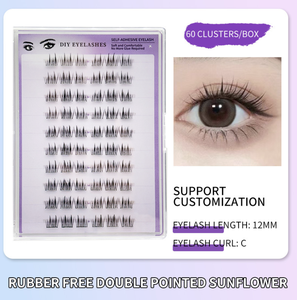 Aesphylash Handmade Synthetic Hair <b>Individual</b> <b>Lashes</b> Trays Eyelash Extensions Crisscross Style Reusable Fluffy Natural Soft - Product Image 2
