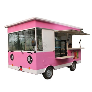 New USA Standard Square Top Outdoor Ice Cream Fast Food Truck Mobile Food Trucks With Snack Machine for Sale - Product Image 1