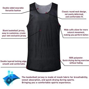 Camiseta de Baloncesto Reversible para Hombre, Camiseta Deportiva Personalizable para Equipo, Uniformes de Baloncesto Personalizados, Tallas XS-XXL - Product Image 3