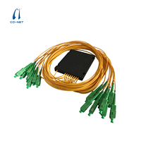 Splitter Fiber Optik 1:16 PLC Kotak ABS dengan Konektor SC/LC/FC Serat G657A1