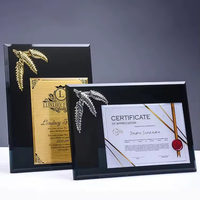 Plaque en bois personnalisée, récompenses, feuille d'olivier dorée, plaque de certificat personnalisée