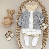 Combinaison bébé en coton 100% brodée de marguerites vintage, style bohème, pour nouveau-né