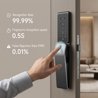 Serrure Intelligente Sans Clé Vertexis, Contrôle à Distance WiFi Tuya Cloud, Alliage d'Aluminium, Biométrique, Empreinte Digitale, Mot de Passe, Reconnaissance Faciale