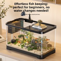 Filtre pour aquarium domestique, petit aménagement paysager écologique créatif pour poissons rouges, ensemble complet, pas de changement d'eau requis, aucun matériel nécessaire