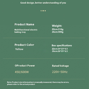 Electric Small-Sized Integrated Grill <b>Pan</b> with <b>Non</b>-<b>Stick</b> Surface and Temperature Control for Home and Dorm Use - Product Image 4