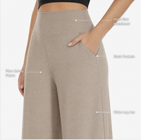 Pantalon décontracté ample pour femmes grandes tailles, pantalon de survêtement à taille haute et jambe droite pour usage quotidien