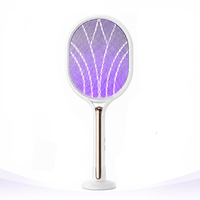 Raquette anti-moustiques électrique UV rechargeable, lampe tue-insectes, base automatique, portable, ABS, usage domestique, intérieur, sûre, couverture 20-50m