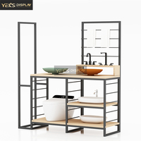 Yeks XXL289 Étagère de salle de bain moderne en métal écologique avec accessoires de baignoire et de toilettes sur mesure