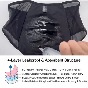 Mutande Mestruali Personalizzate all'Ingrosso XS-6XL, Traspiranti con Rete Laterale, Riutilizzabili, 4 Strati Assorbenti, Impermeabili, per Donne - Product Image 2