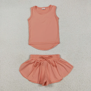 Conjunto de Top sin Mangas y Pantalones Cortos con Volantes para Bebés Niñas, Estilo Yoga, Colorido - Product Image 6