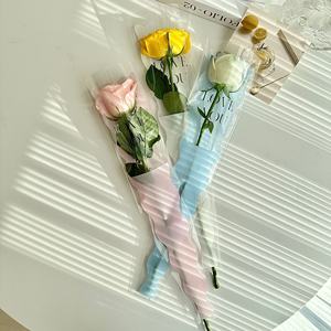Bolsa de flores individuales de <span class=keywords><strong>sirena</strong></span> Embalaje de flores rosas para ramo individual Material BOPP Embalaje floral para floristerías - Product Image 2