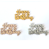 Fabrikpreis 3D Strass Plastik Happy Birthday Cake Topper Kursiv Schriftlich Kristall Geburtstagstorten-Dekoration Party Feier