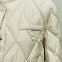 Veste matelassée pour femme - Manteau léger et chaud style bomber rembourré en losanges pour un usage quotidien décontracté, vêtements de bureau - Logo personnalisé