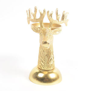 Candelabro de luz T con escultura de ciervo de aluminio dorado antiguo para decoración de boda, candelabro de decoración del hogar recién llegado - Product Image 3