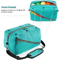Organisateur de fourre-tout de voyage accessoires de couture aiguilles étuis au Crochet avec poche avant sac à tricoter de grande capacité pour le stockage de fil
