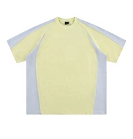 Fábrica de ropa, venta al por mayor, ropa de hombre, camisas de hombre, Camiseta básica de retazos en blanco informal clásica lisa de 220gsm