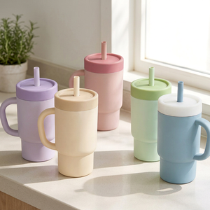 <span class=keywords><strong>Gobelet</strong></span> d'apprentissage en silicone pour enfants 300 ml, sans BPA, qualité alimentaire, avec poignée antidérapante, tasse à eau portable pour tout-petits, <span class=keywords><strong>gobelet</strong></span> à boire pour bébé - Product Image 1