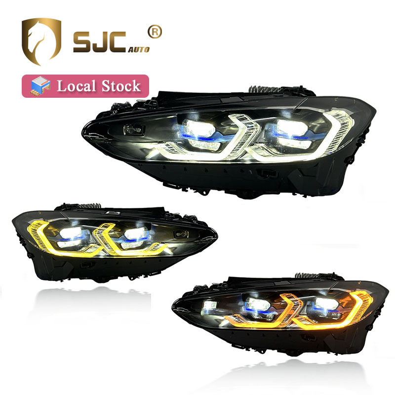 Sjc Auto Parts Front Lamp For BMW 4 Series G22 G26 G80 G82 Smoked Tri-Color Yellow White Amber LED