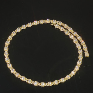 European American Hip Hop 7.5mm Bead Cuban <b>Chain</b> Men's Niche Light Luxury Necklace Customizable <b>Cross</b>-Border Jewelry Accessory - Product Image 2