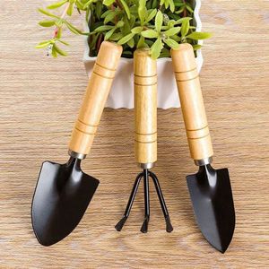 Ensemble de jardinage en trois pièces, petite pelle pour la plantation à domicile, outils pour desserrer la terre, outils durables à manche en bois - Product Image 3