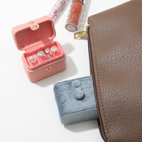 Boîte de rangement pour bijoux en cuir PU miniature personnalisée avec logo et couleur sur mesure, étui à fermeture éclair imprimé, motif uni, organiseur, cadeaux de voyage