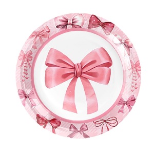 Decorações de Aniversário com Laço Rosa, Utensílios de Festa, Pratos, Guardanapos e Copos para Meninas em Aniversário Rosa e Decorações de Festa de Despedida de Solteira - Product Image 5