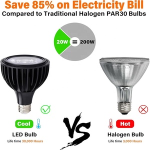 Đen Trắng PAR 30 dẫn ánh sáng Lũ lụt E27 E26 Dimmable PAR30 dẫn bóng đèn 2700K 3000K 4000K 5000K - Product Image 4