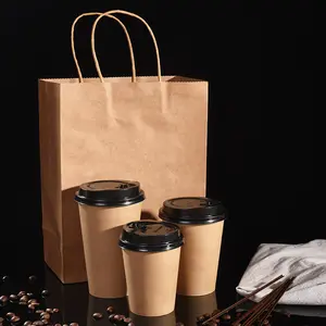 100% biodegradabile pellicola di PLA rivestito usa e getta caffè tazze di carta bagassa e carta artigianale per il tè e bevande uso industriale