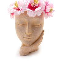 Pot de fleurs en forme de tête de fille, pot à plantes succulentes, pots en résine mignons pour succulentes, cactus, pots de plantes d'intérieur