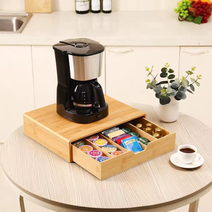 Cassetto di bambù <span class=keywords><strong>Organizer</strong></span> <span class=keywords><strong>per</strong></span> <span class=keywords><strong>cucina</strong></span> Bar K Cup & bustina di tè scatola di immagazzinaggio con i lati <span class=keywords><strong>per</strong></span> il tè & caffè cialde di stoccaggio - Product Image 3