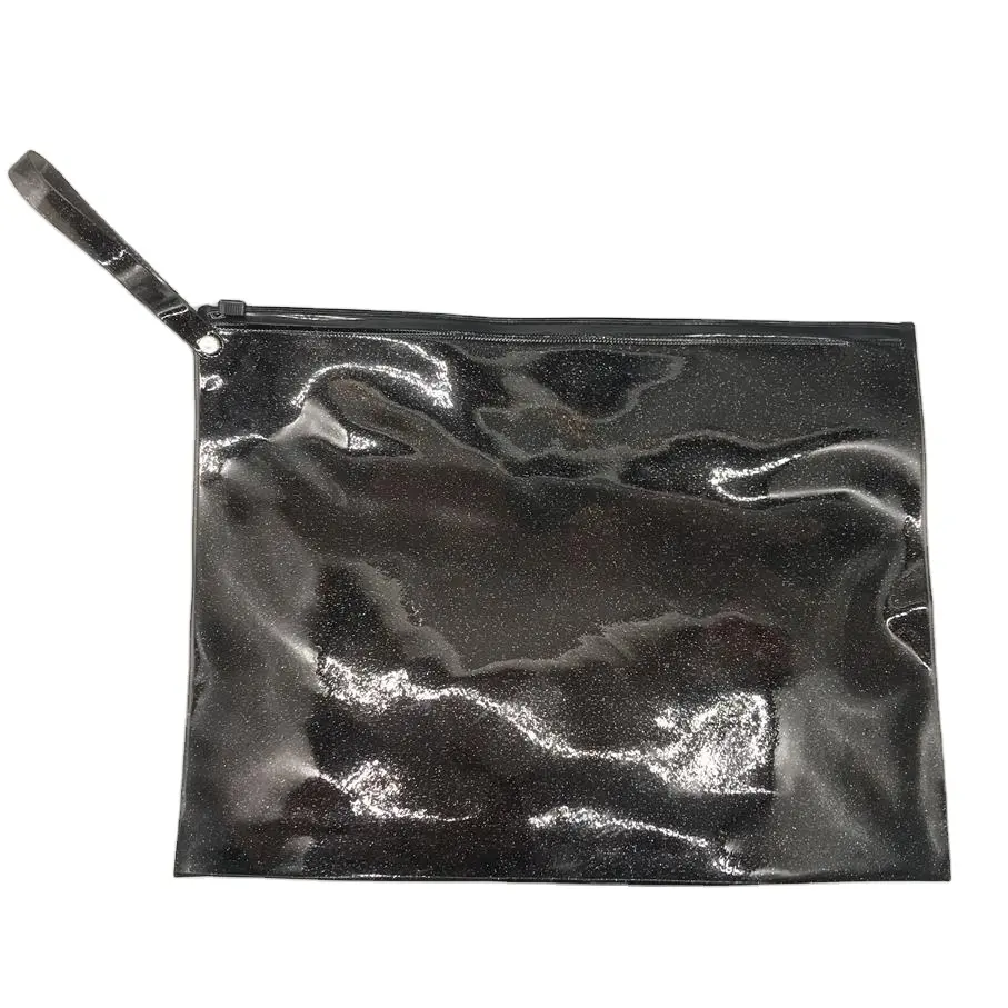 Saco de zíper para roupas, logotipo personalizado, bolsa preta fosca com zíper, puxador de zíper para bolsas