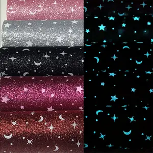 Thân Thiện Với Môi Mềm Sao Trăng Glow In The Dark Glitter Vải Cho Wallpaper Bag Giày