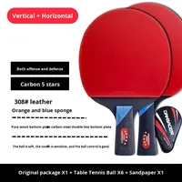 Ensemble de raquettes de tennis de table professionnelles personnalisées en fibre de carbone à 7 couches, légères, pour l'entraînement, raquettes portables