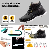 Chaussures de sécurité GUYISA unisexes S3 SRC en cuir véritable avec embout en acier, résistantes aux perforations et antidérapantes pour l'hiver et l'utilisation en usine