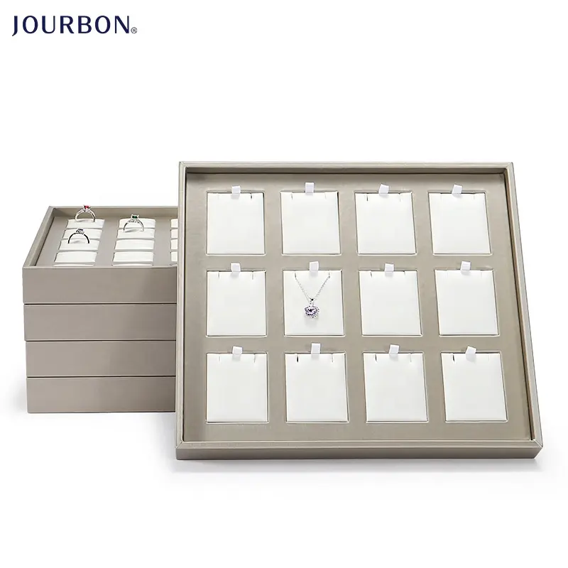Jourbon bracelet necklace design luxury table top jewelry display case tray