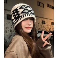 Bonnet d'hiver unisexe en acrylique jacquard côtelé réversible, tricoté, avec logo brodé personnalisé, pour homme, vente en gros