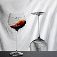 Verre à vin rouge vintage en cristal fait main avec logo personnalisé en gros pour les cadeaux décoratifs de Noël de fête de mariage