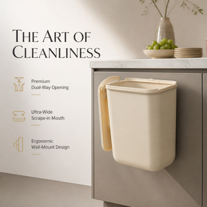 Cestino per Rifiuti da Cucina Originale, Montaggio a Parete, con Coperchio, per Bagno, Soggiorno, Cestino Appendibile per Carta e Rifiuti - Product Image 1