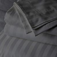 Drap de lit en coton gris foncé, taille personnalisée, hôtel, 1cm, rayé, 3cm