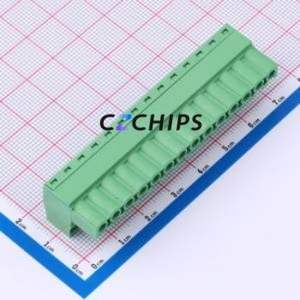 DB2EK-5.0-14P-GN-S Plug-in Terminal Block P=5mm Connector ( Connector Type: Male Plug )( Construction: 1x14P )( Pitch: 5mm ) - Product Image 2