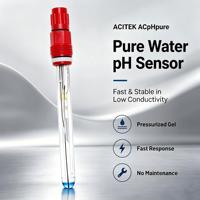 Capteur de pH pour eau pure avec boîtier de cellule de débit, chambre d'échantillonnage à faible volume pour mesure sans particules, raccord NPT, OEM ODM