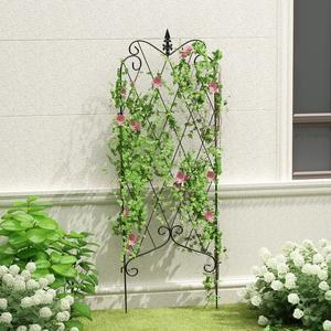 Vinyle plastique enduit pelouse jardin vigne <span class=keywords><strong>plante</strong></span> acier treillis panneau plantes grimpantes croissance soutien cour parc couleur noire - Product Image 4