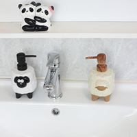 Distributeur de savon en céramique en forme de chèvre avec pompe, flacon de lotion mignon en forme d'animal de dessin animé, idéal pour la salle de bain