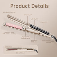 Plancha de Pelo de Doble Voltaje, Multifuncional, Calentamiento Rápido, Pantalla LCD con Control de Temperatura