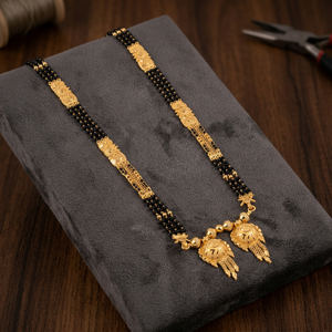 24K Gold Plated Mangalsutra Traditional Wedding Season Jewelry Mangalsutra for Women Copper & Brass chapado en oro oro laminado - Product Image 1