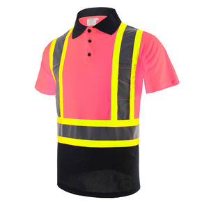 T-shirt de sécurité réfléchissant en polyester avec logo personnalisé, classe ANSI <span class=keywords><strong>1</strong></span>, bande réfléchissante de 5 cm, 5 couleurs en stock, logo OEM/ODM <span class=keywords><strong>pour</strong></span> le travail - Product Image 3