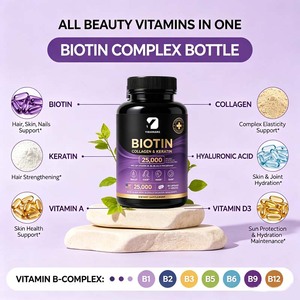 Cápsulas <span class=keywords><strong>de</strong></span> Biotina para el Crecimiento del Cabello OEM, Promueven el Crecimiento del Cabello, Reducen la Caída del Cabello, Mejoran la Calidad del Cabello, Reducen las Puntas Abiertas, Vitamina - Product Image 5