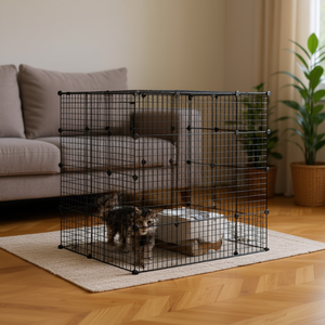 Cat <b>Play</b> Tunnel Cage Steel Wire Rectangle Durable Indoor For Medium Cats Modern Design Powder Coated Iron <b>Frame</b> - Product Image 2